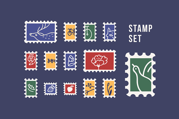 Sending letter composition and stamp in Illustrations - product preview 2