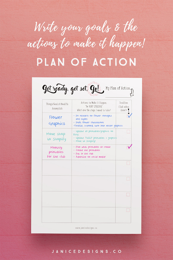 Plan of Action & Goal Trackers in Stationery Templates - product preview 1