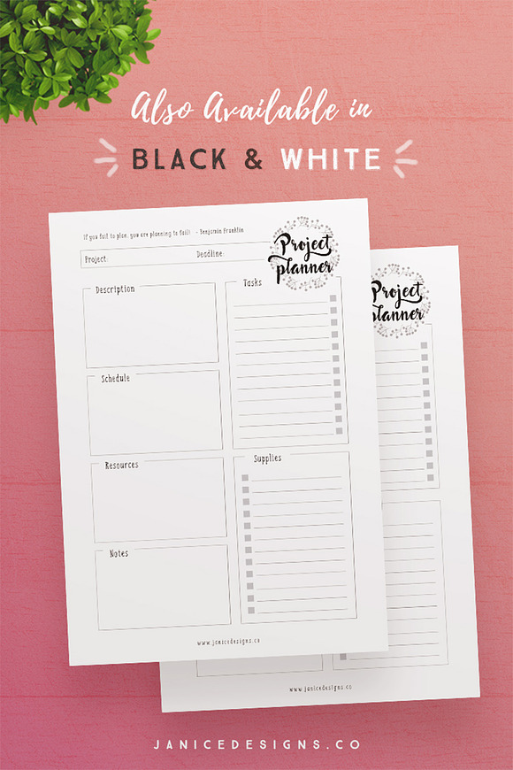 Project Planner Printables in Stationery Templates - product preview 3