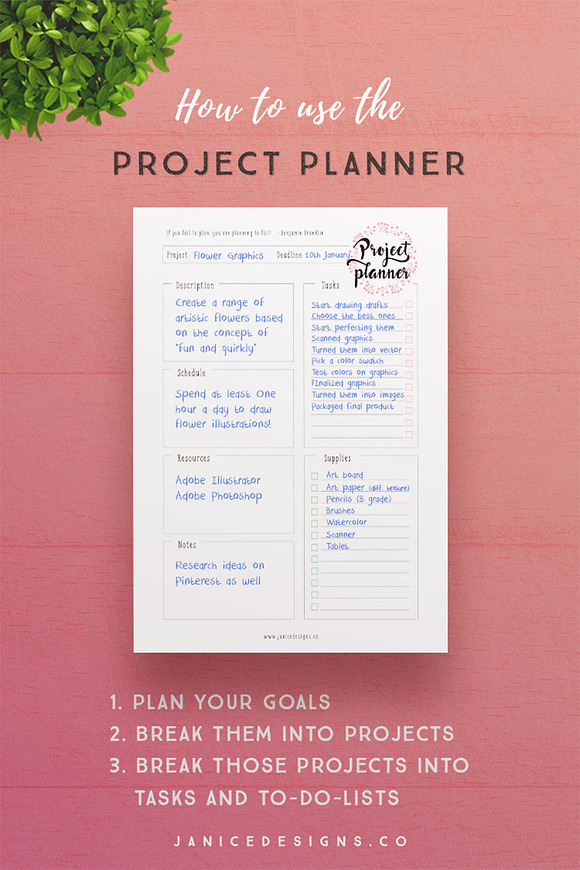 Project Planner Printables in Stationery Templates - product preview 4