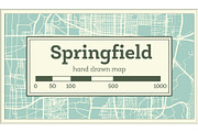 Springfield USA City Map in Retro