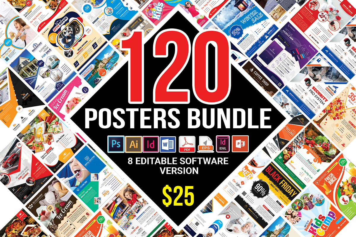 120 Posters Bundle 99% OFF in Flyer Templates - product preview 8