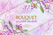 Bouquet pink orchids Quivering love