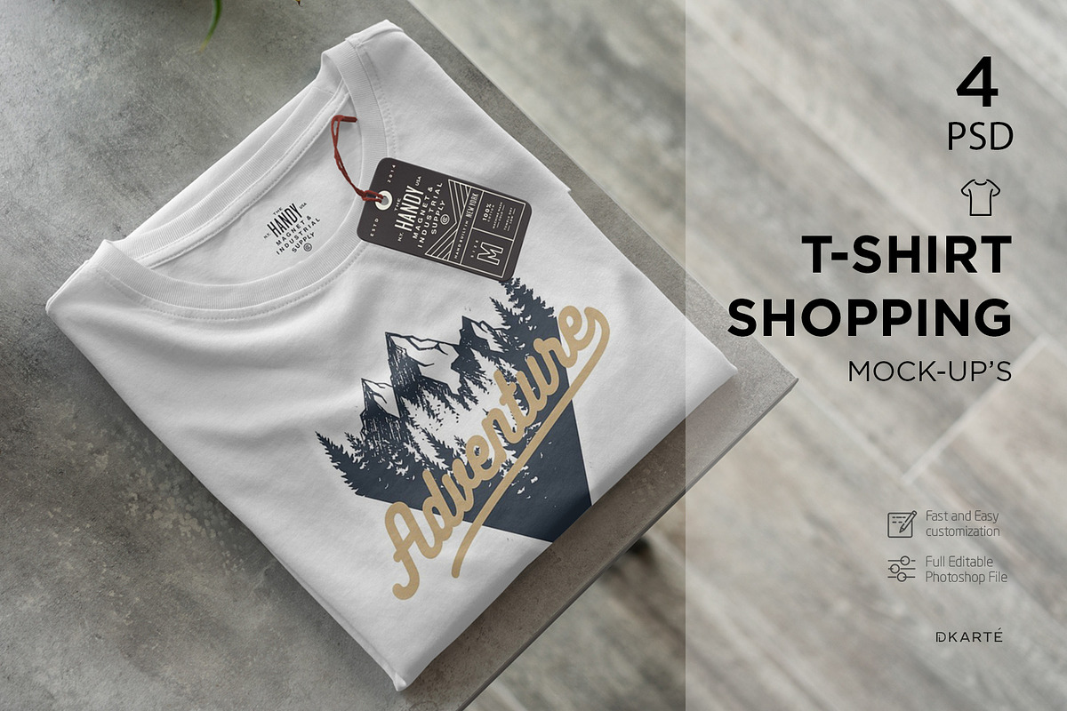 T-Shirt Shopping Mock-Up in Print Mockups - product preview 8