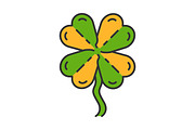 Four-leaf clover color icon