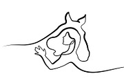 Horse and woman heads logo