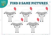 Find two same pictures game vector