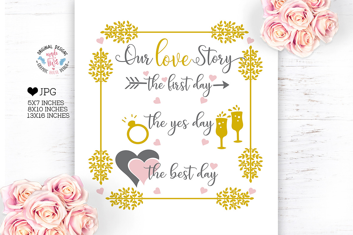 Our Love Story Wedding Printable in Illustrations - product preview 8