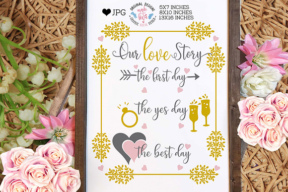 Our Love Story Wedding Printable in Illustrations - product preview 1