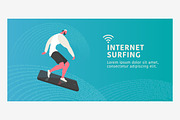 Internet surfing concept vector