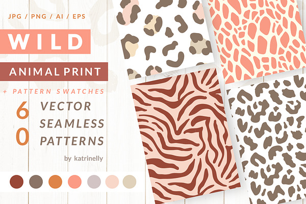 Wild Animal Print Seamless Patterns