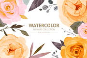 Watercolor flowers collection