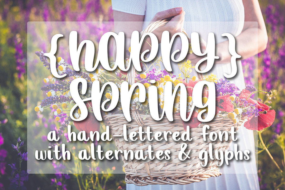 Happy Spring - Hand Lettered Font in Sans-Serif Fonts - product preview 8