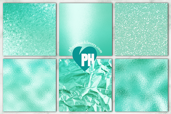 Mint Foil Digital Paper in Textures - product preview 3