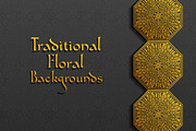 Traditional Floral Backgrounds Set