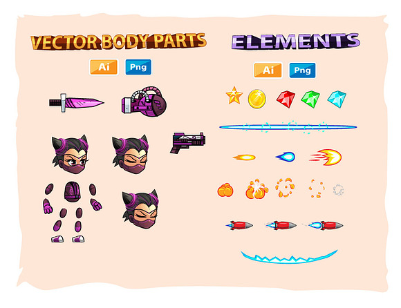 SuperCat Girl 2D Game Sprites in Illustrations - product preview 2