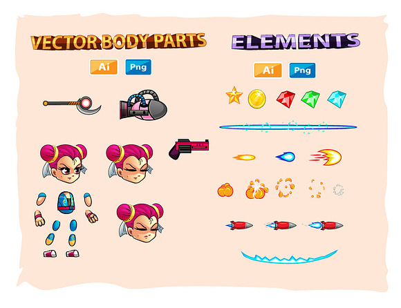 Kim 2D Game Charcter Sprites in Illustrations - product preview 2