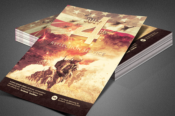 Fourth of July Church Flyer Template