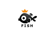 Black Fish King Logo Template