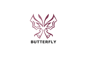 Pink Half Butterfly Logo Template