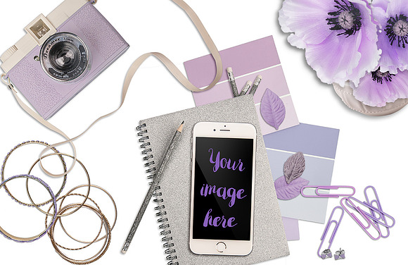 Lavender Scene MOVABLE LAYERS iPhone in Product Mockups - product preview 1