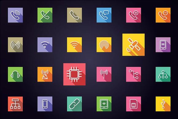 Network and Communication Flat Icons in Icons - product preview 2