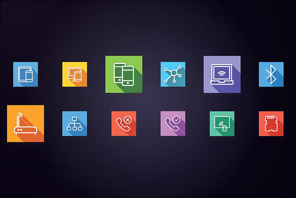 Network and Communication Flat Icons in Icons - product preview 3
