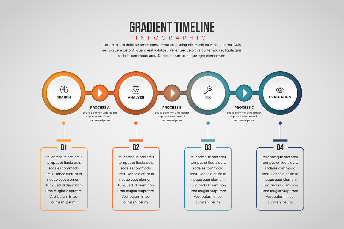 Gradient Timeline Infographic in Web Elements - product preview 8