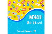 Beach party backgrounds set