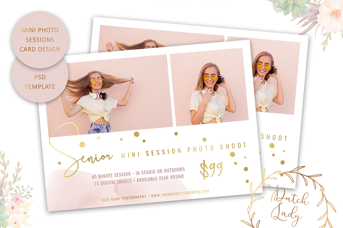 PSD Photo Session Card Template #32 in Card Templates - product preview 8