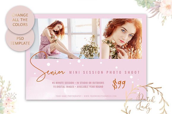 PSD Photo Session Card Template #32 in Card Templates - product preview 2