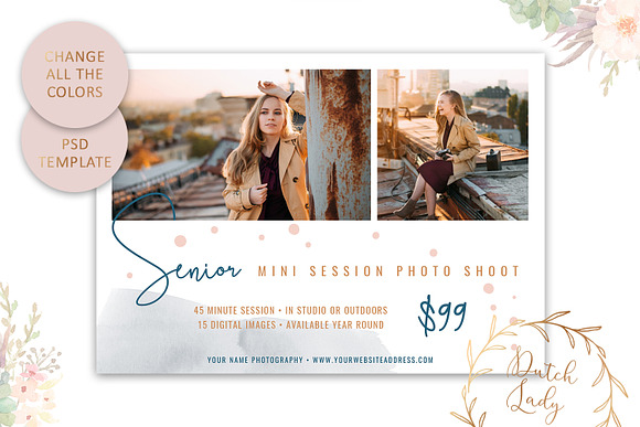 PSD Photo Session Card Template #32 in Card Templates - product preview 3