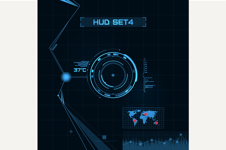 HUD and GUI set. Futuristic UI in Objects - product preview 8