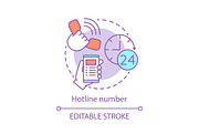 Hotline number concept icon