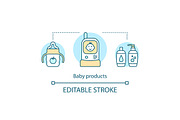 Baby products concept icon