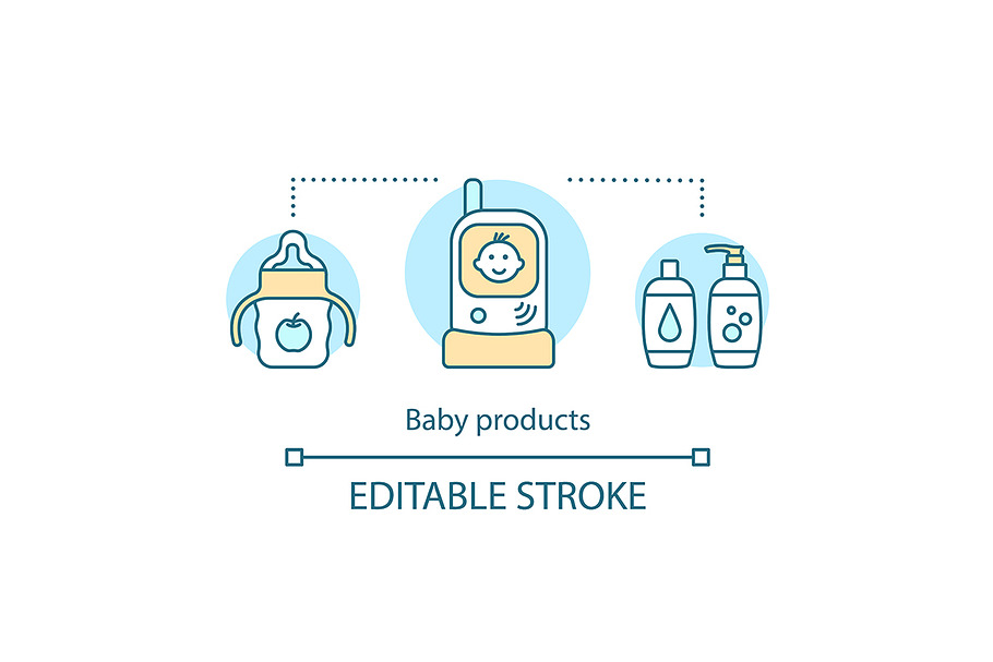 Baby products concept icon