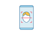 Face lock smartphone app color icon