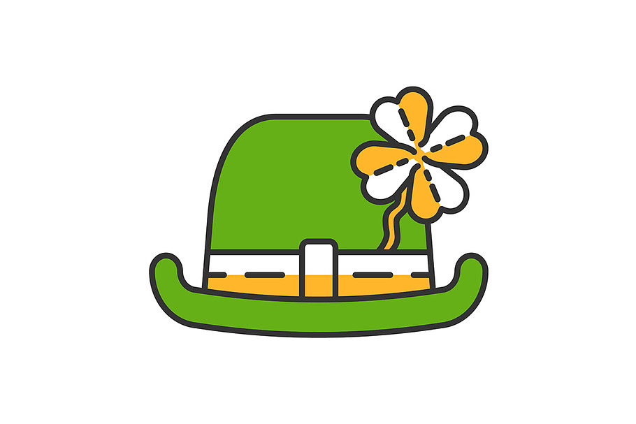 Bowler hat with four-leaf clover in Icons - product preview 8
