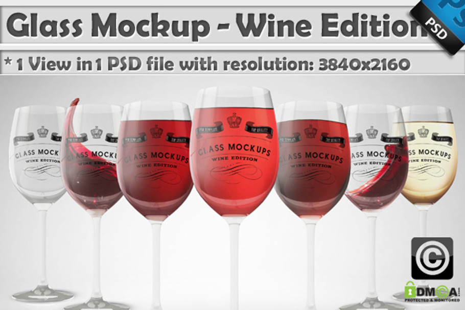 Glass Mockup - Wine Glass Mockup 9 in Product Mockups - product preview 8