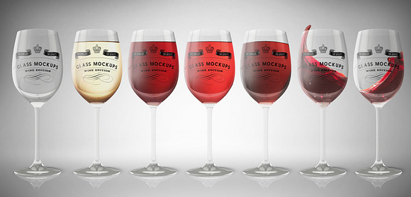 Glass Mockup - Wine Glass Mockup 9 in Product Mockups - product preview 4