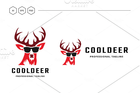 Cool Deer Logo in Logo Templates - product preview 3