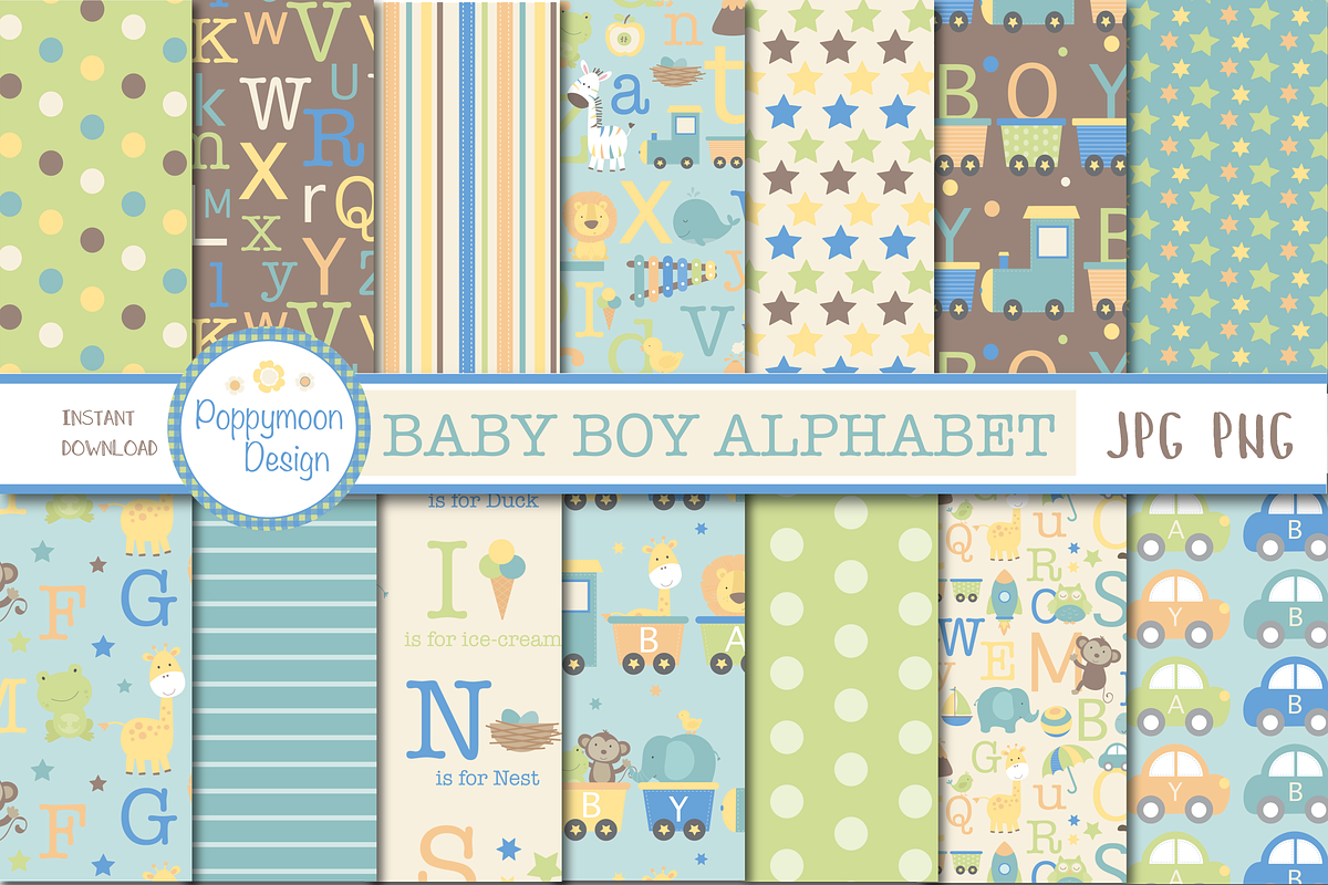 Baby Boy Alphabet paper in Illustrations - product preview 8