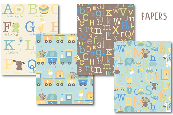 Baby Boy Alphabet paper in Illustrations - product preview 1
