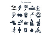 Green Energy and Ecology Icon Set