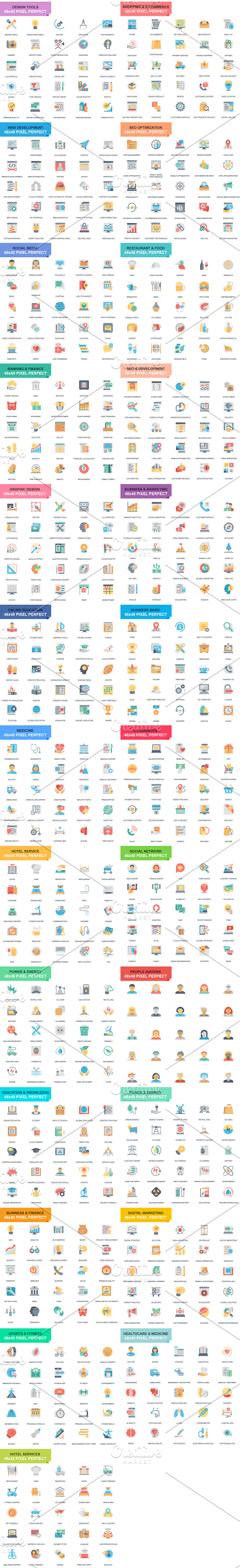 6000+ Flat Icons Bundle in Icons - product preview 1