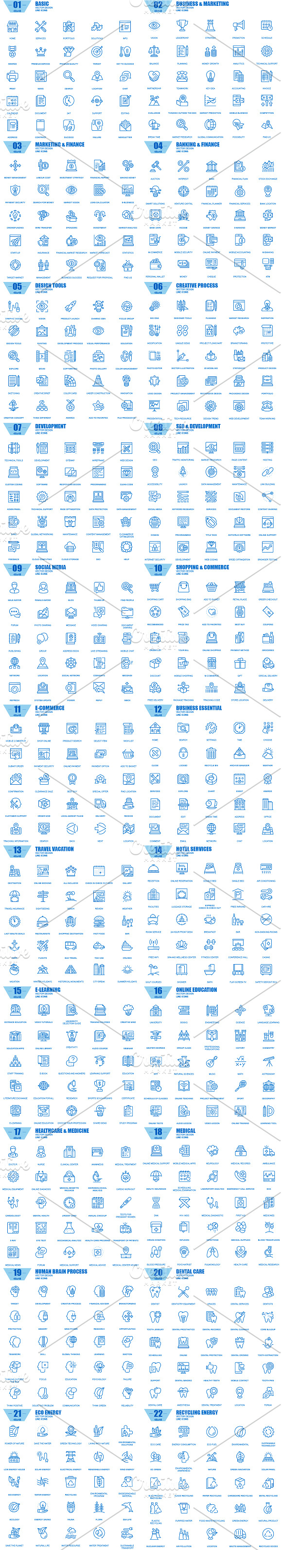 6700+ Line Icons Bundle in Icons - product preview 3