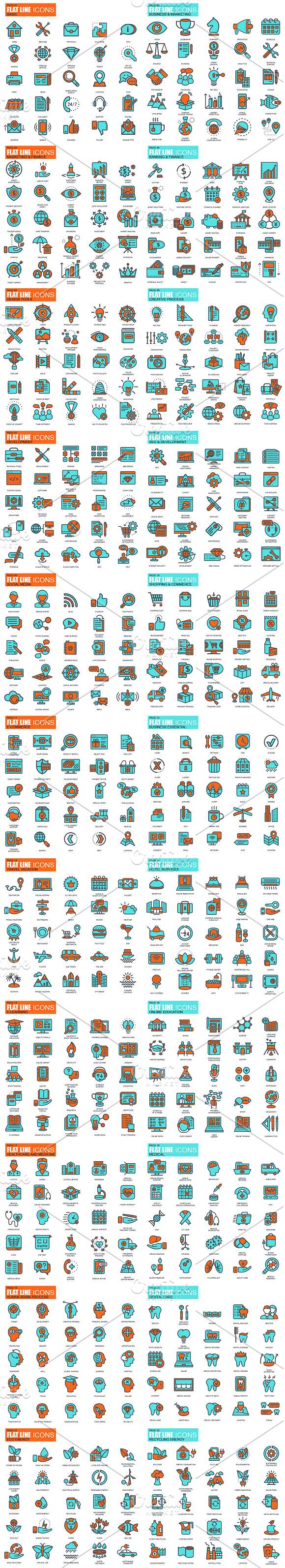 6700+ Line Icons Bundle in Icons - product preview 7