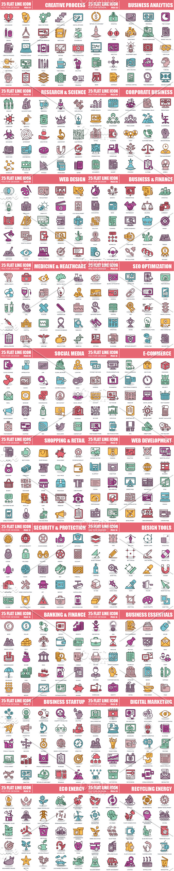 6700+ Line Icons Bundle in Icons - product preview 8