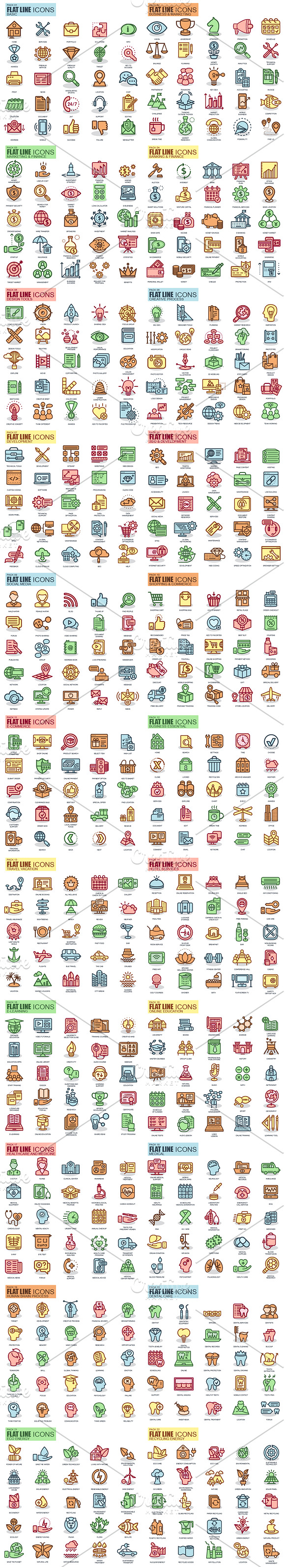 6700+ Line Icons Bundle in Icons - product preview 10