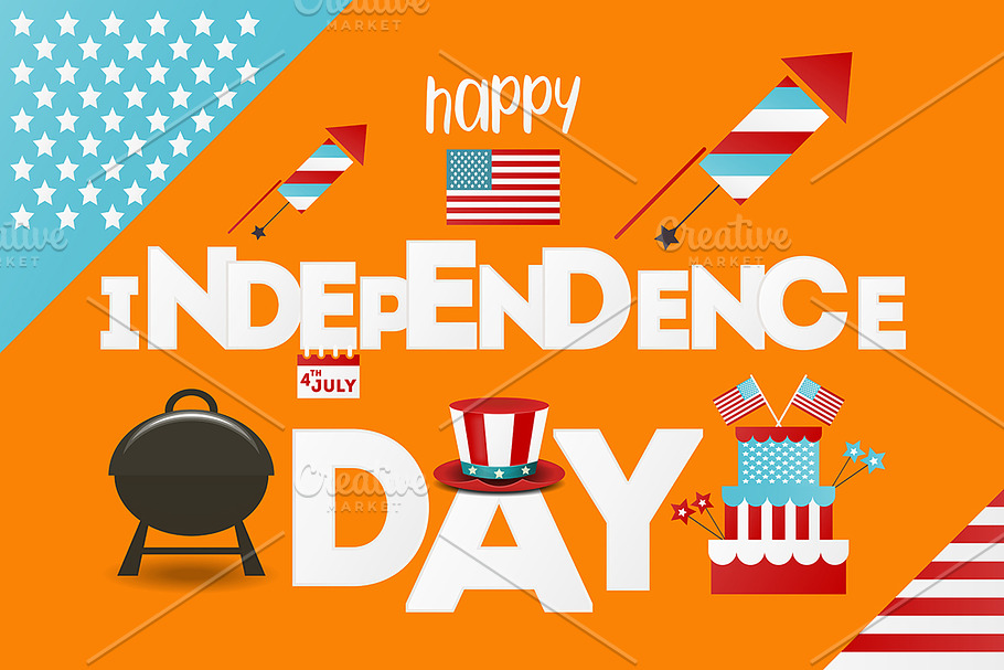 Independence Day Greeting Card in Postcard Templates - product preview 8